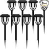 Flash Furniture Hess Pack LED Solar Lights All-Weather Black Tulip Style