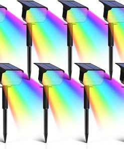 Multicolor Solar Lights 7 Modes 29 LED Waterproof Spotlights 8 Pack