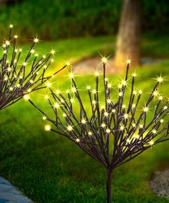 Solar Garden Branch Lights 3 Pack 180 LED Waterproof Twinkling Decor
