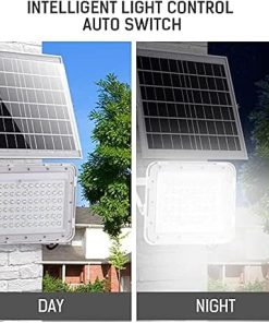Outdoor Solar Flood Lights Waterproof LED with Remote for Yard 2