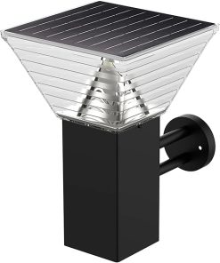Solar Bollard Wall Mounted Light CCT Adjustable 3000K to 6000K 580 Lumens