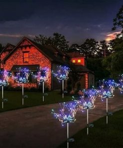 4 Pack Solar Firework Garden Lights Christmas Outdoor Decorations 2