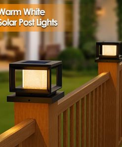 Outdoor 8 Pack Solar Post Lights Waterproof Fence Cap for Decks 2