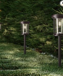 GTXsolar Pathway Light 4 Pack Outdoor Landscaping Lighting Black