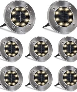 SIATOM 8 Pack Solar Ground Lights LED Outdoor Waterproof Garden Lights
