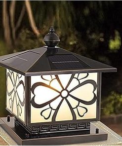 Heart-Shaped Solar Column Lights Waterproof LED Outdoor Post Lantern 2