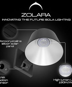 Zolara Solar Wall Light with PIR Motion Sensor 4 Modes IP65 Waterproof 2
