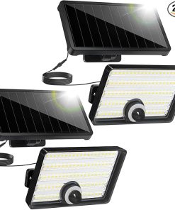 Solar Motion Sensor Lights 2000 Lumens Waterproof Security 2 Pack