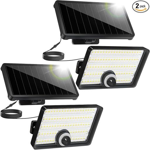 Solar Motion Sensor Lights 2000 Lumens Waterproof Security 2 Pack