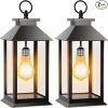 2 Pack Waterproof Hanging Solar Lanterns for Outdoor and Indoor Use