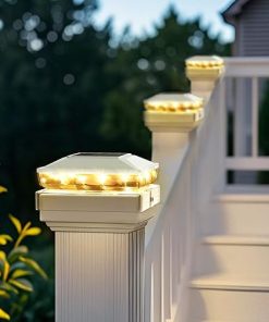 Upgraded 12-Pack Solar Post Cap Lights for 4×4 5×5 Deck Posts 2