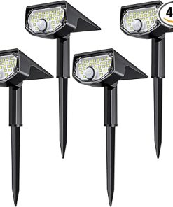 AloftSun 30 LED Waterproof Solar Motion Sensor Lights for Yard 4 Pack