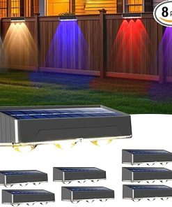 RGB Solar Fence Light 10 Color Outdoor LED Set Waterproof IP65