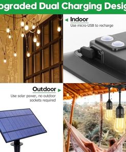 Solar String Lights 200FT Outdoor Warm White LED Waterproof 5.5W 2