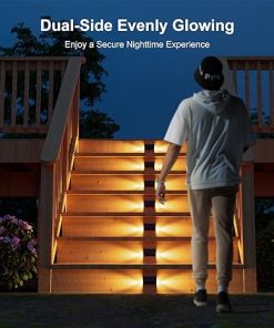 8 Pack Waterproof Solar Powered Step Lights for Outdoor Safety 2
