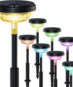 Nupostai Solar Pathway Lights 8 Pack Color Changing and 4 Pack White 2