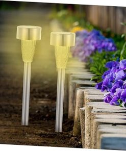 12 Pcs Solar Powered Outdoor Garden Pathway Lights Easy to Install 2