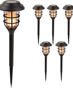 Alpine 17 Inch Outdoor Solar Powered Pathway LED Torch Light Set