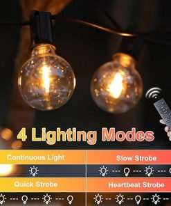 Quntis 106ft Solar String Lights Outdoor Waterproof Remote Dimming 2