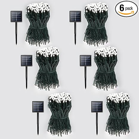 White Solar Christmas Lights 720LED 255FT Outdoor Green Wire 8 Modes White Solar Christmas Lights 720LED 255FT Outdoor Green Wire 8 Modes