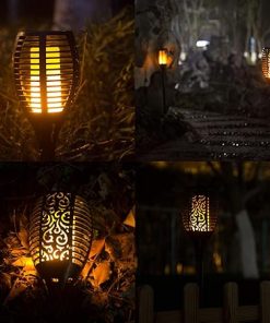 Maksone 6 Pack Solar LED Torches Outdoor Waterproof Landscape Lights 2