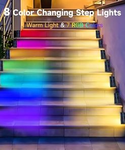 8 Pack Solar Step Lights Outdoor Waterproof LED for Garden Deck 2