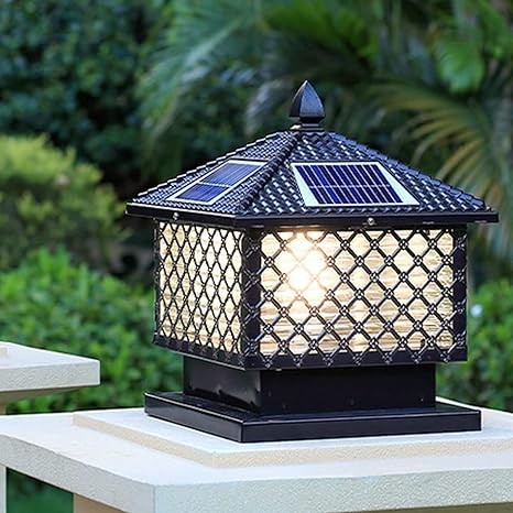 Outdoor Solar Post Light Glass Lantern for Garden Pathway Decor Outdoor Solar Post Light Glass Lantern for Garden Pathway Decor
