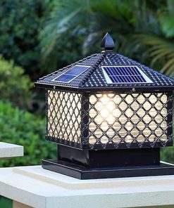 Solar Garden Post Light Outdoor Aluminum Lantern for Pathway Decor