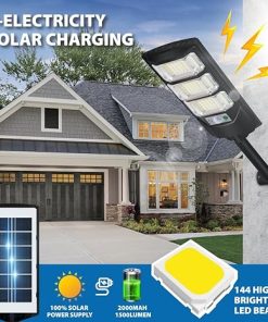 Solar Outdoor Light 2 Pack 144 LED Motion Sensor Flood Light 2