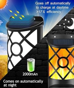 Waterproof Solar Flame Lights for Outdoor Use with Auto On/Off 2