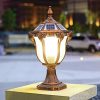 Solar LED Column Headlight Traditional Outdoor Lantern Waterproof Lamp