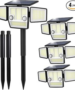 Outdoor Solar Motion Sensor Lights 236 LED 2500 Lumens 4 Pack