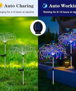 480 LED Solar Firework Lights 4 Pack Outdoor Garden Decor 2
