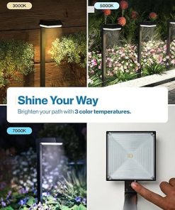 Sunco Lighting 6 Pack Solar Sidewalk Lights Bright Pathway Lights 2