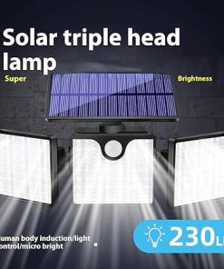 MEGHALI Modern Induction Wall Light 230LED Solar Street Light Outdoor Waterproof Wall Lamp IP65 Landscape Lighting Fixture White Light 6000K for Villa Garden Courtyard Terrace Garage 2