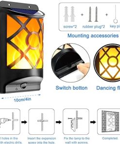 Solar Flame Lights Outdoor 3D Flickering Flames Waterproof LED Lanterns 2