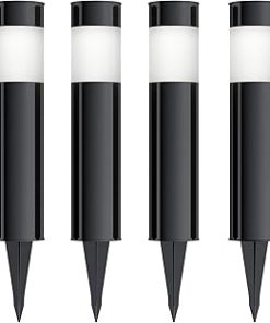 Pure Garden Solar Path Bollard Lights Set of 6 Stainless Steel Outdoor 2