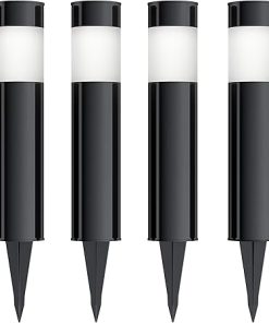 Pure Garden Solar Path Bollard Lights Set of 6 Stainless Steel Outdoor 2