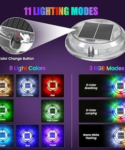 Quntis RGB Solar Deck Lights 12 Pack with 11 Modes for Outdoor Use 2