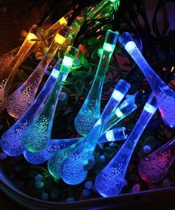 KNETE 16.4 Feet Solar Water Drop String Lights for Garden Decor 2