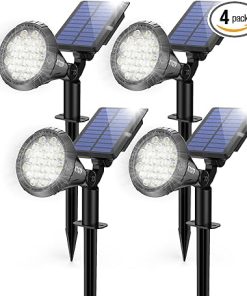 Bright Solar Lights for Outdoor Use IP67 Waterproof 4 Pack