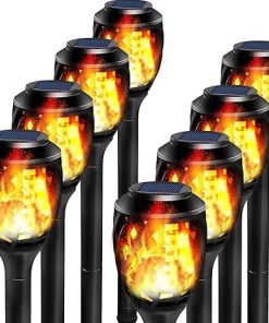 8 PCS Water-Resistant Solar Torch Lights for Landscape Decoration