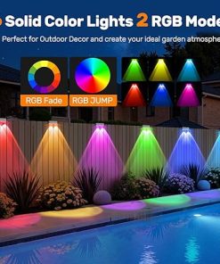Solar Fence Lights 12 Pack LED Outdoor Lamps IP45 Waterproof Lighting 2