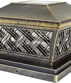 Japanese Vintage Bronze Solar Post Lights 6×6 Deck Cap 8 Pack 2