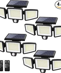 Tuffenough Solar Outdoor Lights 2500LM with Remote Control 4 Packs