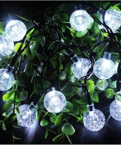 6m 30 LED Solar Crystal Ball String Lights Waterproof Outdoor RGB