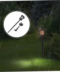 Elegant Solar Ground Lamps 2 Pieces Outdoor Garden Pathway Lights 2