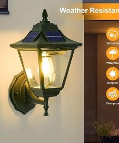 Solar Motion Sensor Outdoor Wall Lights 2 Pack for Porch Garage 2