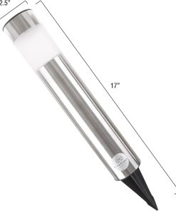 Solar LED Pathway Lights Battery Operated Stainless Steel – 2 Pack 2