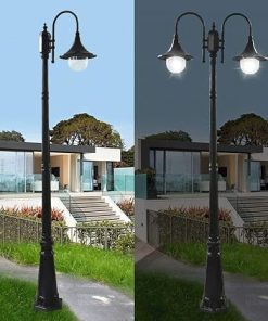 Black High Pole Outdoor Lamp Post Light E27 Waterproof Aluminum Lamp 2